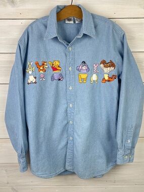 Disney Winnie the Pooh Light Blue Denim Long Sleeve